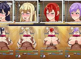 Detailed gameplay of professional school in hentai anime cartoon game from USA.