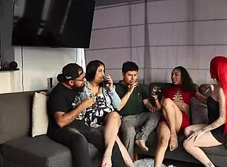 Mia Fenix Rosario Amira Engage In Holiday Party Orgy