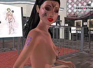 animated cartoon of indian bhabhi riding japanese man's dick in reverse cowgirl