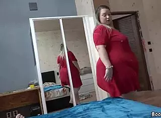 Horny teen rides huge cock doggystyle in bed