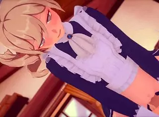 maids jean from genshin impact in 3some hentai group fun