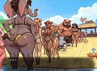 Beach Threesome with Pig Princess?
