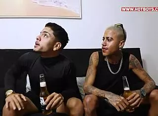 I brought my friend home to suck my monster cock in POV fucking scene.