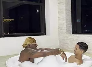 black and latino guys in sauna