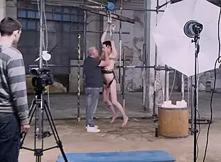 blindfolded gay sky heet gets waxed in dungeon for blowjob