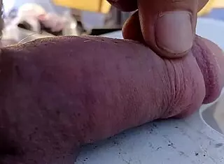 he drops his cock and watches it bounce slowly