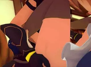 maids jean from genshin impact in 3some hentai group fun