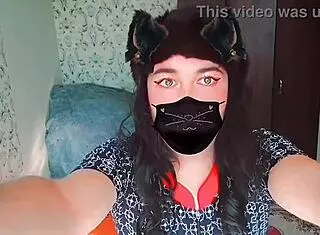 Sexy Crossdresser in Dress Shows Big Ass as White Gay Ladyboy