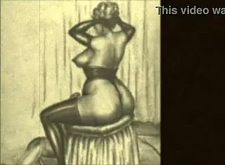 Vintage Retro Antique Erotic Illustration From Hentai Anime Cartoon Era