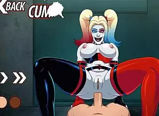 harley quinn flashes blowjob in arkham asylum