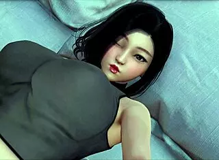 In this game, she shows off her big tits and ass, fulfilling my real desire.