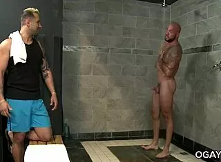 gay deepthroat monster cock after gym workout