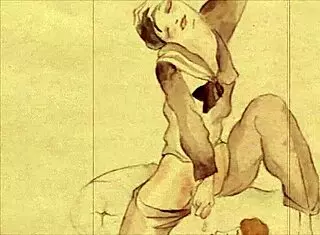 Vintage Retro Antique Erotic Illustration From Hentai Anime Cartoon Era