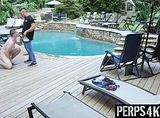 Boy, how's that ass taking all the gay officer's cum?