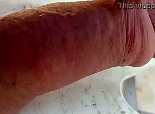 he drops his cock and watches it bounce slowly