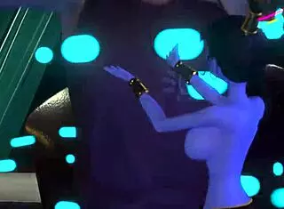 Busty girls in 3D cartoon threesome.