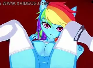 Rainbow Dash wants you to ride her after touching each other in My Little Pony 18+.