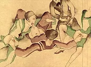 Vintage Retro Antique Erotic Illustration From Hentai Anime Cartoon Era