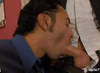 Amazing gay fucking in the office