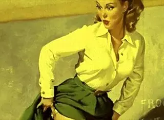 vintage erotic illustration with retro charm