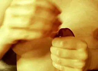 Cutie Massages Her Slippery Tits And Jerks Off