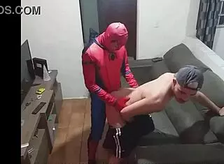 Gay guys swap in dirty halloween fetish