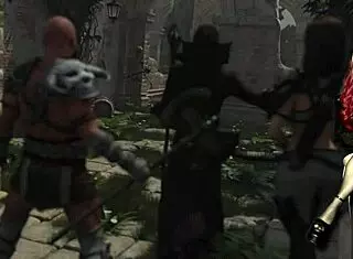 busty elf girls dildoing in steps of debauchery 52