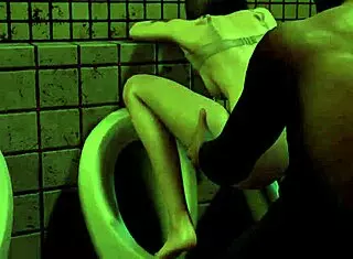 Does the teen slut in the bathroom love her tight ass getting fucked while pissing?