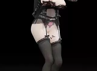 A 3d anime character performs a naked dance in TikTok style.