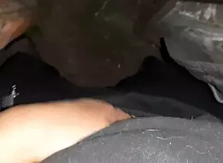 caught neighbor masturbating in street toilet, joined her for lesbian fun