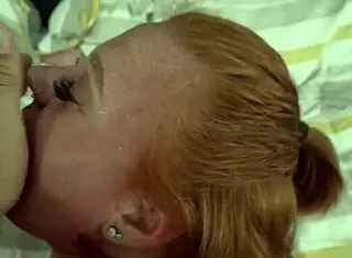 thick redhead teases creampie in casual scene