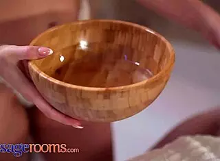 French MILF Maya Rose's Oiled Handjob