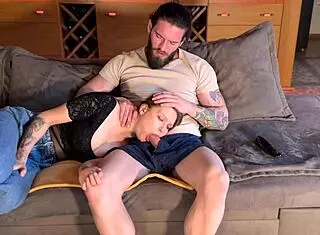 Stepmother Sucks Dick While Watching Movie