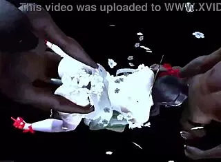 In 3D animation, two BBCs fuck bigboobs chick