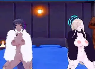 Asuna x Karin MMD hentai anime encounter