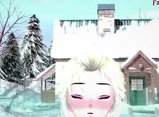 elsa sucking and having sex in frozen fantasy, full scene with 3d cartoon