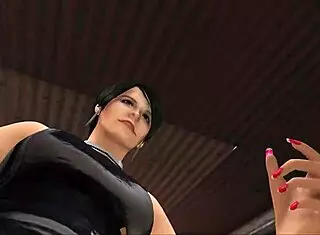 Cristina enjoys a wild session with two mechanics in the workshop.