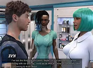 i touch her huge tits in stranded space