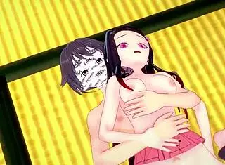 Nezuko in Kimono Gets Wild with Intense Fucking.
