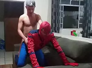 Gay guys swap in dirty halloween fetish