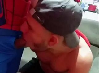 Gay guys swap in dirty halloween fetish