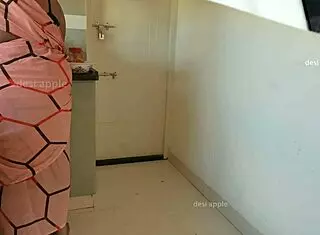 Tamil house owner jerks off in front of maid Sasikala in the kitchen casually