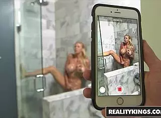 Alexis Fawx and Brad Hart engage in intense licking and muff diving in milf hunter scene.