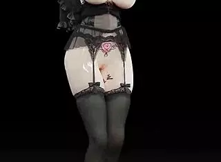 A 3d anime character performs a naked dance in TikTok style.