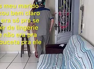 husband asks wife to greet delivery guy in just panties