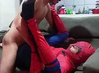 Gay guys swap in dirty halloween fetish