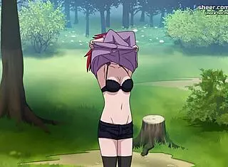 Naruto Kunoichi Trainer: Busty Sakura and Hinata Suck Big Cock in Hot Anime Hentai