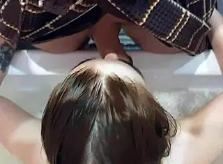 she sucked him in the shower, then mutual masturbation in bed