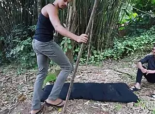 fodendo no mato with a huge cock pounding me raw