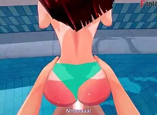 Anzu Mazaki Fucking Hard On The Pool